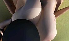 Oglejte si animirani video, kako dekle z velikimi prsmi dobi spermo na bazenu - Hentai 3d