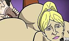 Мультфильмы порно показывают миссис Киган, которую связывают и дразнят, в то время как ее дочь и друзей трахает большой черный член